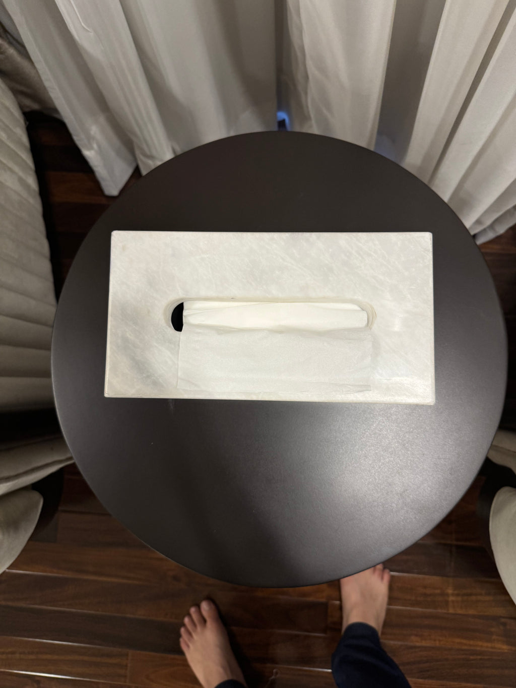 Pearl White Marble Tissue Box