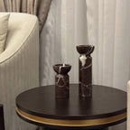 Marble Pedestal Candle Holders (Set of 2)