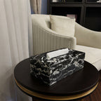 Nero Marquina Marble Tissue Box