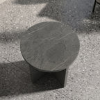 Architectural X-Base Round Marble Side Table