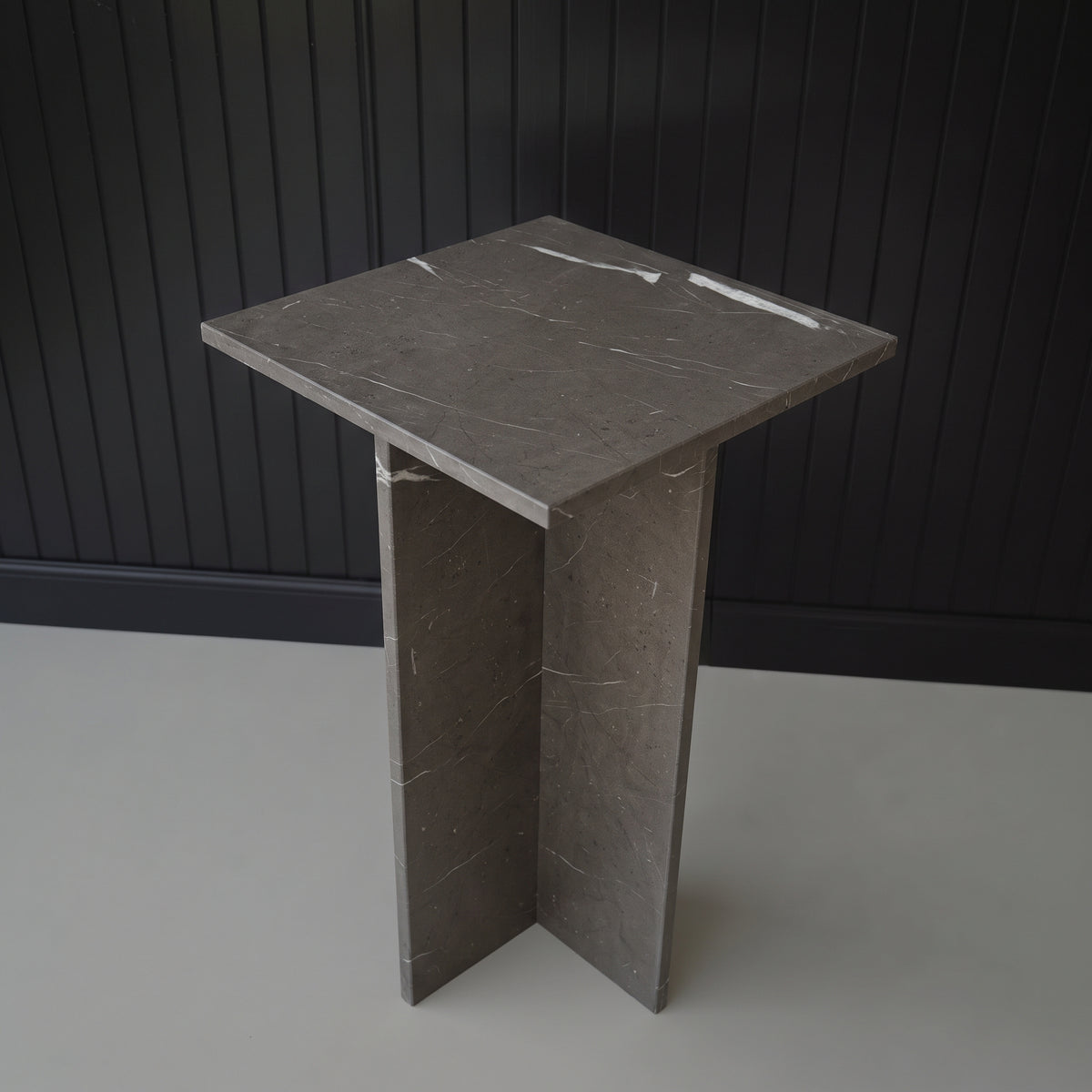 Marwood Architectural T-Base Square Marble Side Table