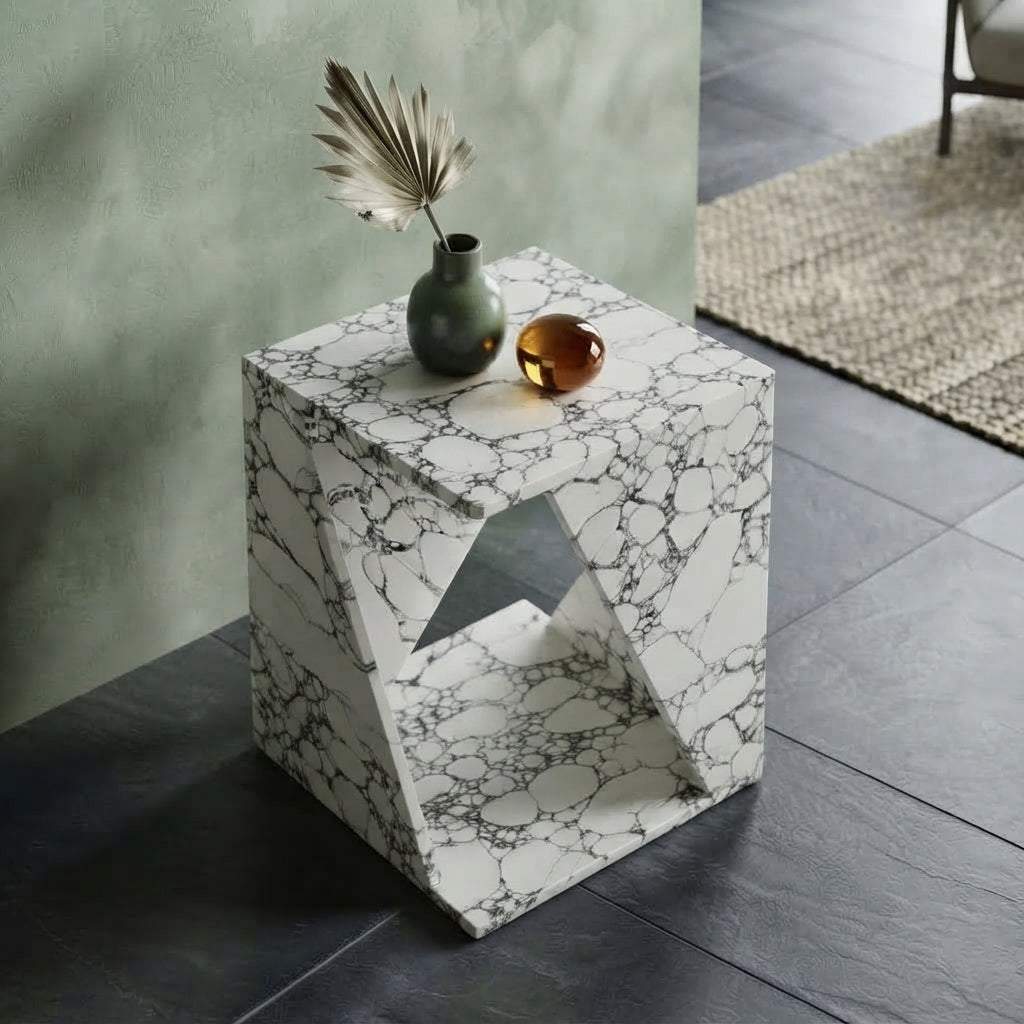 The Cube-X Marble Side Table