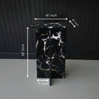 Marwood Architectural T-Base Square Marble Side Table