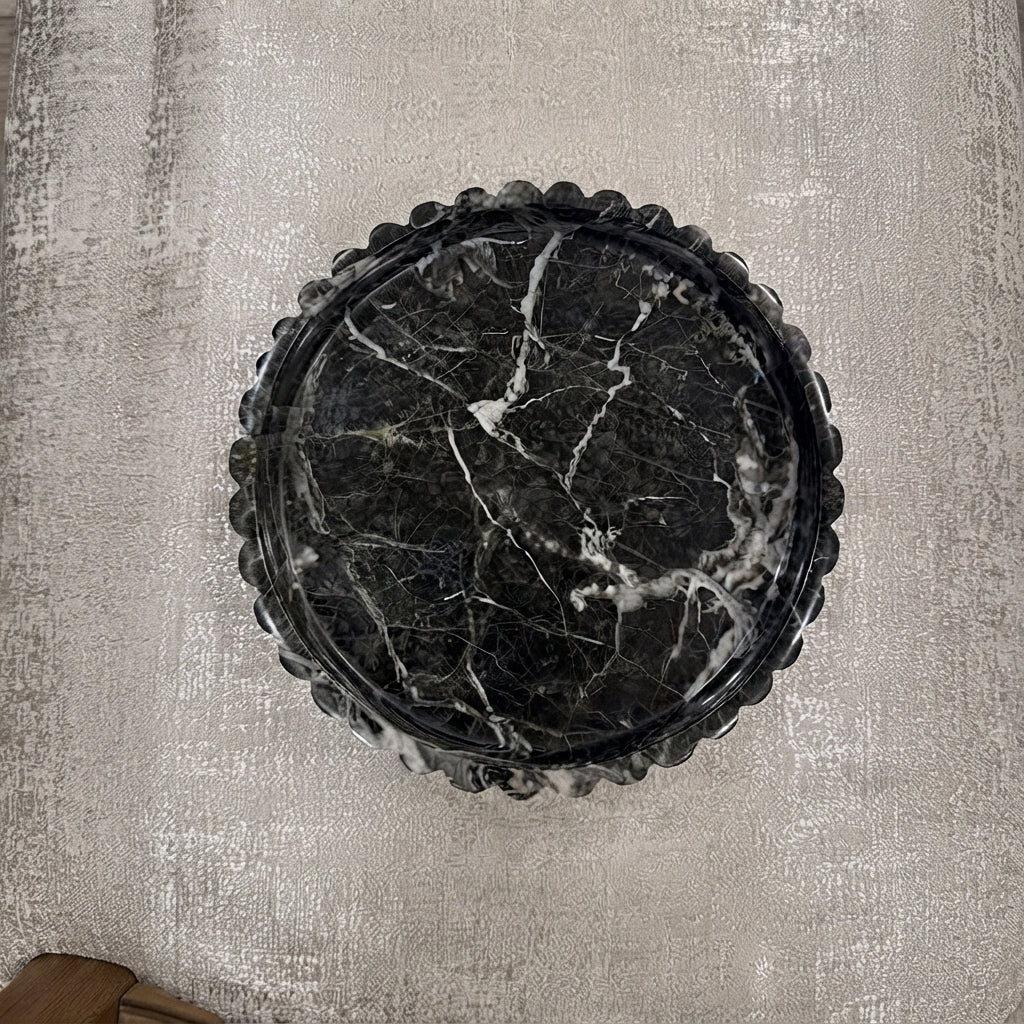 Scalloped Marble Tray