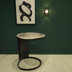 Marwood Curved C-Shape Marble Top Side Table
