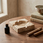 Havana Solid Travertine Cigar Ashtray