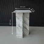 Marwood Architectural T-Base Square Marble Side Table