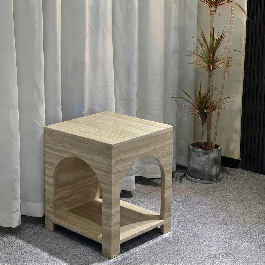 Marwood Arch Sculptural Marble Side Table