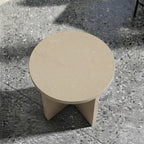 Architectural X-Base Round Marble Side Table