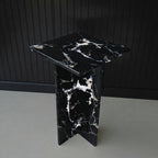 Marwood Architectural T-Base Square Marble Side Table