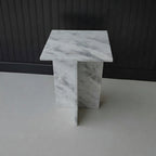 Marwood Architectural T-Base Square Marble Side Table