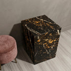 Block Marble Pedestal Plinth Side Table