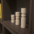 Travertine Sculptural Candle Holders (Set of 3)