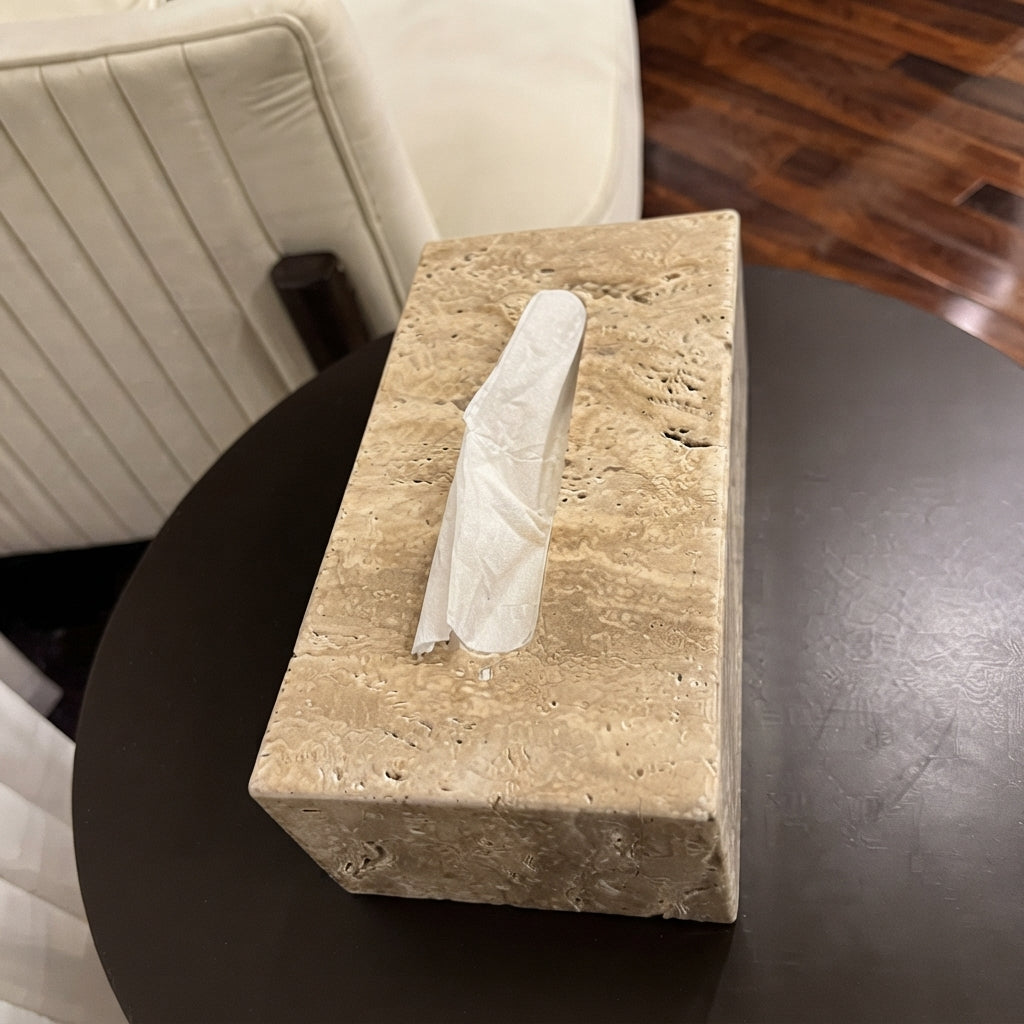 Travertine Tissue Box Cover