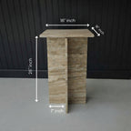 Marwood Architectural T-Base Square Marble Side Table
