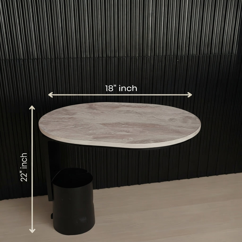 Modern C-Shape Wooden Accent Side Table