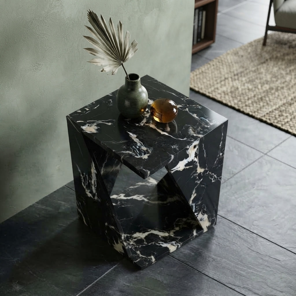 The Cube-X Marble Side Table