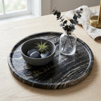 Midnight Slate Marble Round Tray