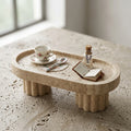 Altura Travertine Mini Pedestal Tray