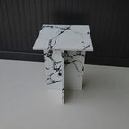 Marwood Architectural T-Base Square Marble Side Table