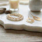 Artisan Petal-Edge White Marble Decorative Plate
