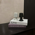 Marble Mushroom Lamp Candle Holders (Set of 2)