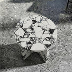 Architectural X-Base Round Marble Side Table