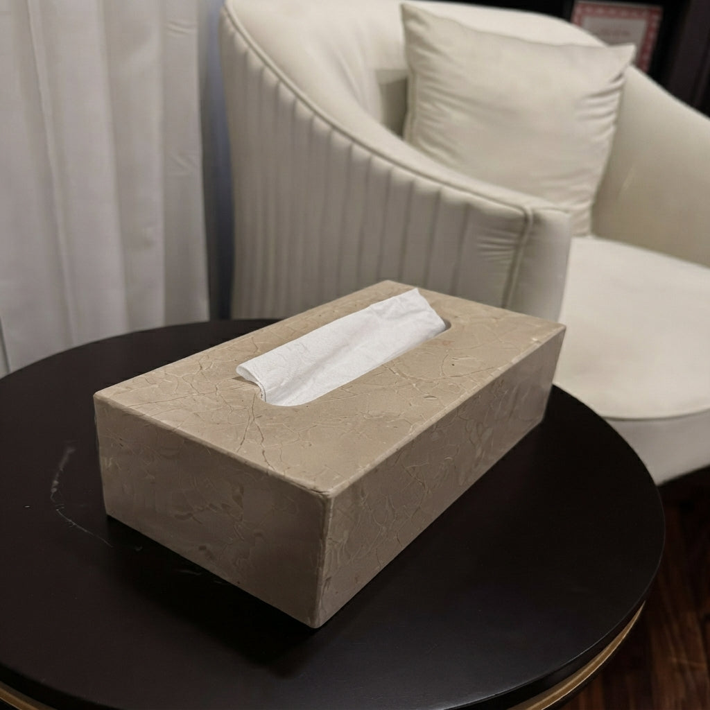 Romano Sand Marble Tissue Box