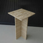 Marwood Architectural T-Base Square Marble Side Table