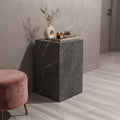 Block Marble Pedestal Plinth Side Table
