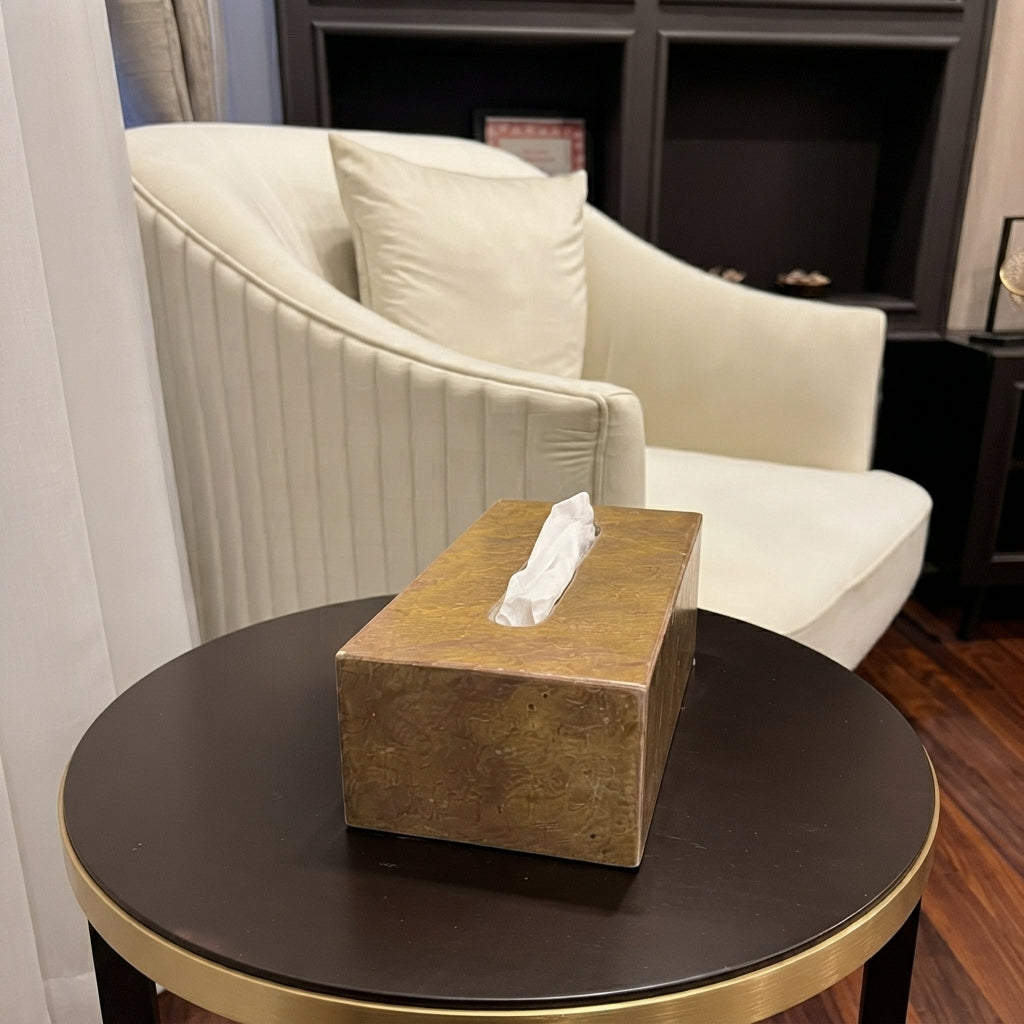 Siena Gold Marble Tissue Box