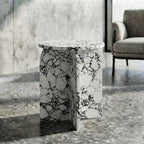Architectural X-Base Round Marble Side Table