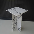 Marwood Architectural T-Base Square Marble Side Table