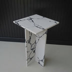 Marwood Architectural T-Base Square Marble Side Table