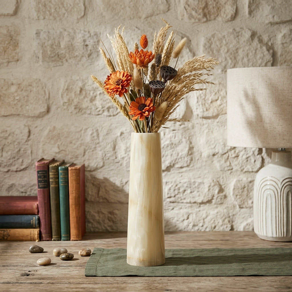 Luminous Onyx Stem Vase
