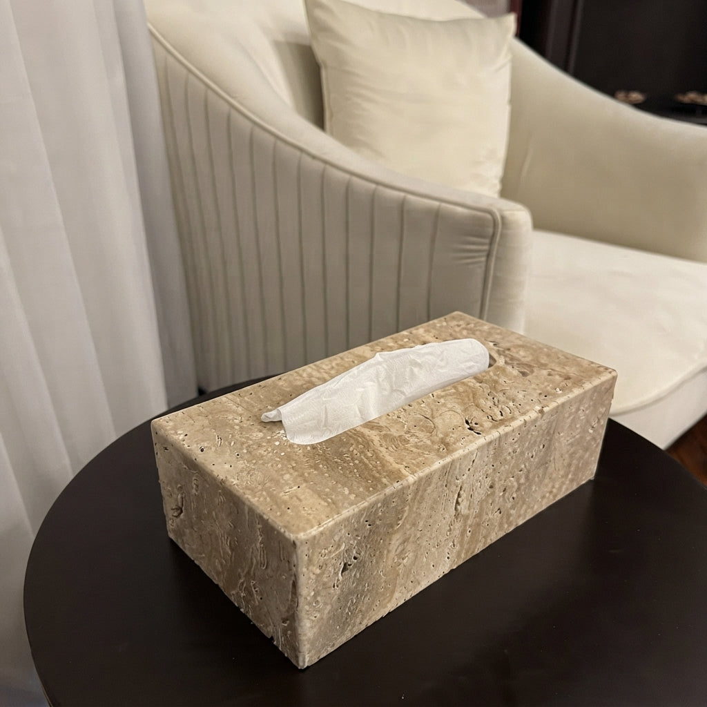 Travertine Tissue Box Cover