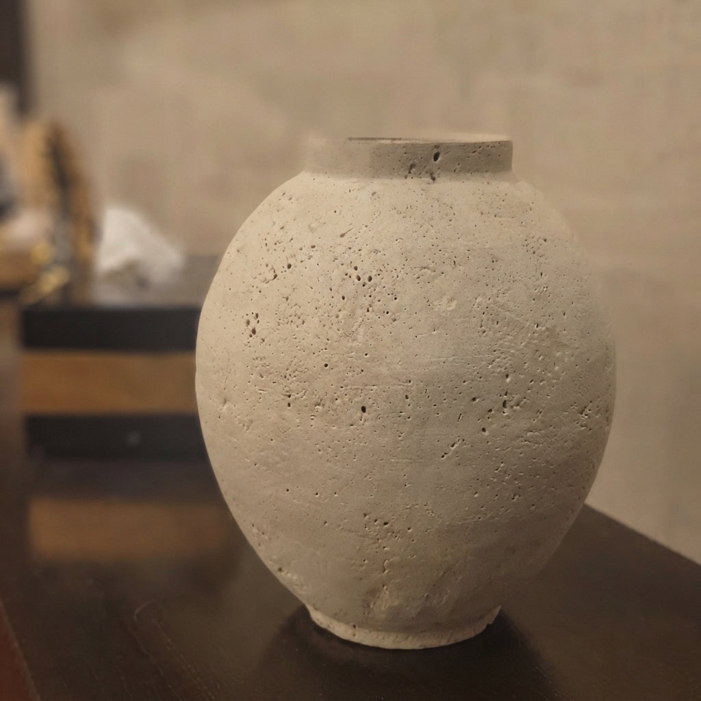 Travertine Rounded Vase