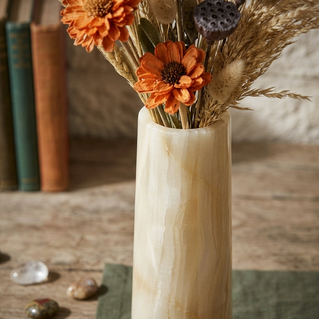 Luminous Onyx Stem Vase