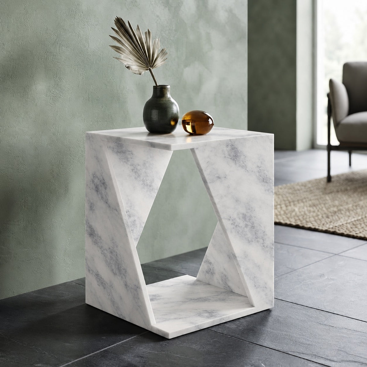 The Cube-X Marble Side Table